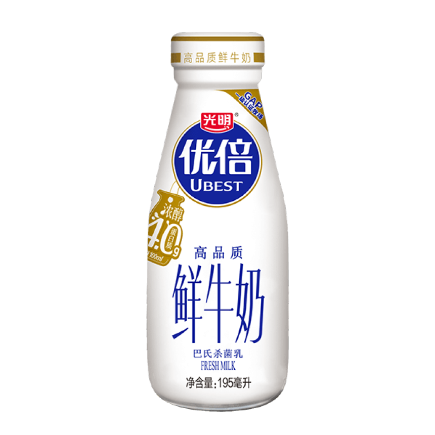 优倍浓醇玻璃瓶高品质鲜牛奶195ml月套餐