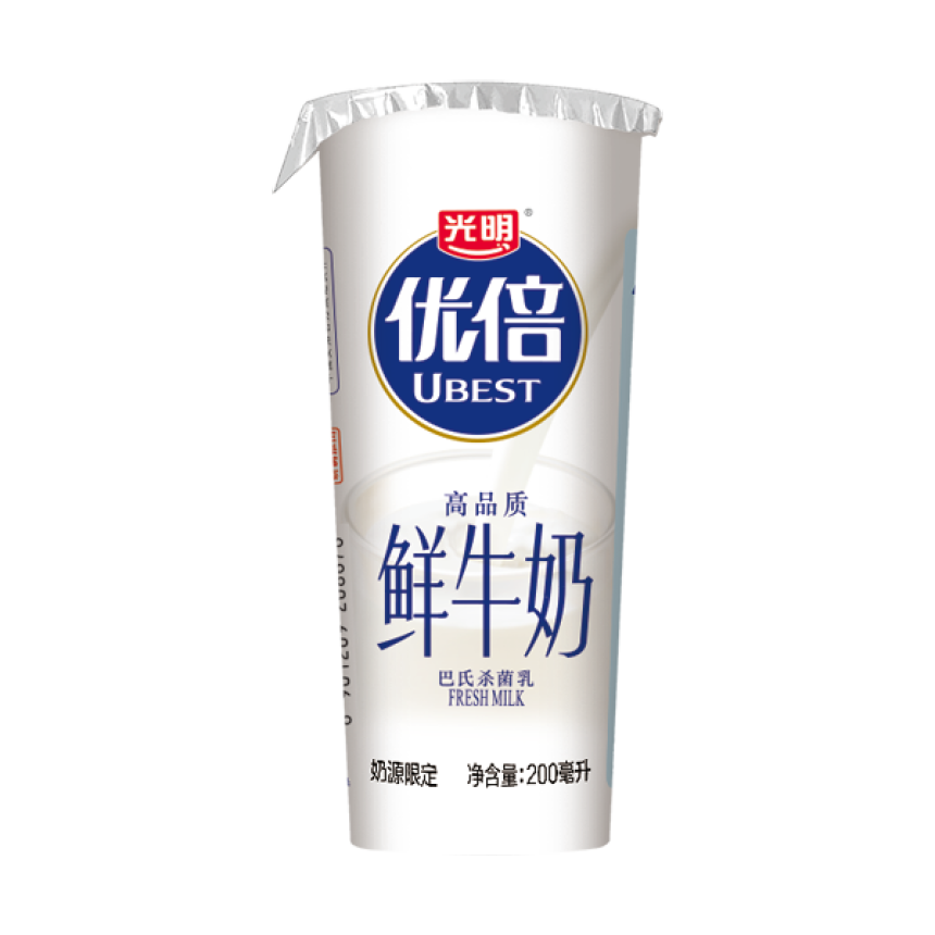优倍高品质鲜牛奶新鲜杯200ml